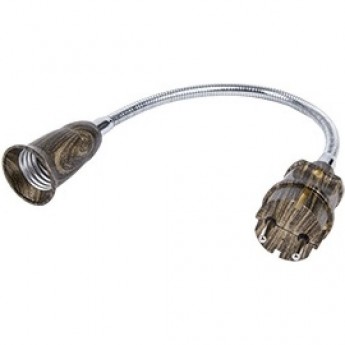 Переходник гибкий вилка-патрон ECOLA BASE APF7NOEAY E27 без выключателя, черненая бронза, 300 мм Переходник гибкий вилка-патрон ECOLA BASE APF7NOEAY E27 без выключателя, черненая бронза, 300 мм